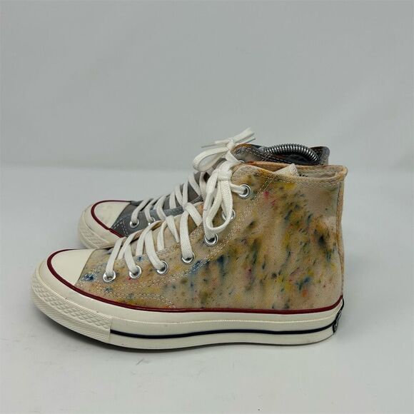 Converse Chuck 70 High Top Sneakers Blue Yellow Crinkled Tie Dye Design Size 7 - Picture 6 of 11